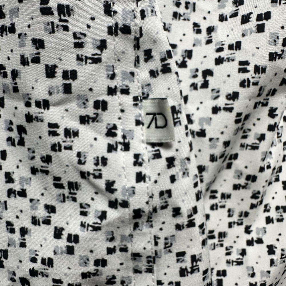 7 Diamonds Freedom Train Shirt Mens Medium White Black 4-Way Stretch Smk-7237 View 5